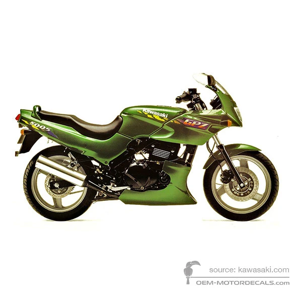 Stickers voor Kawasaki GPZ500S 1994 - Groen • Kawasaki OEM Stickers