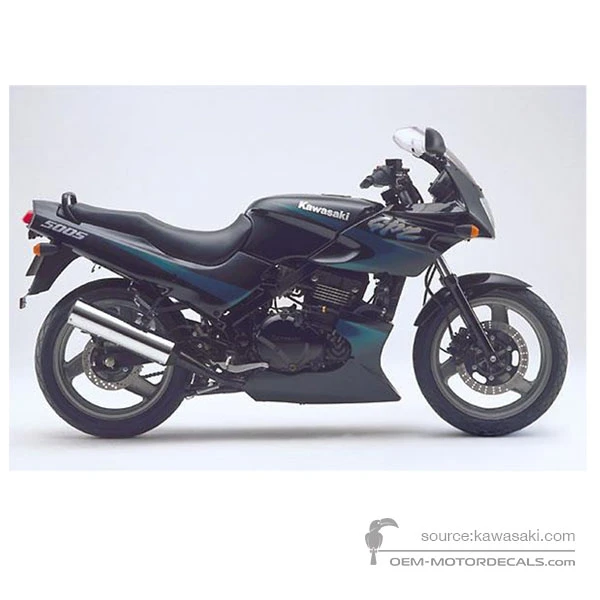 Autocollants pour Kawasaki GPZ500S 1999 - Noir • Kawasaki Autocollants OEM