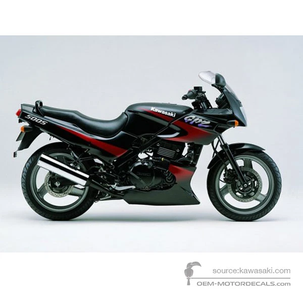 Autocollants pour Kawasaki GPZ500S 2000 - Noir • Kawasaki Autocollants OEM