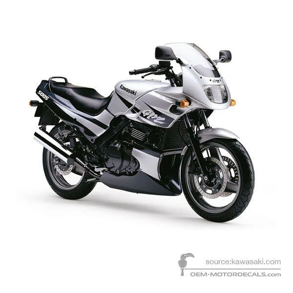 Naklejki do Kawasaki GPZ500S 2002 - Srebrny • Kawasaki Naklejki OEM