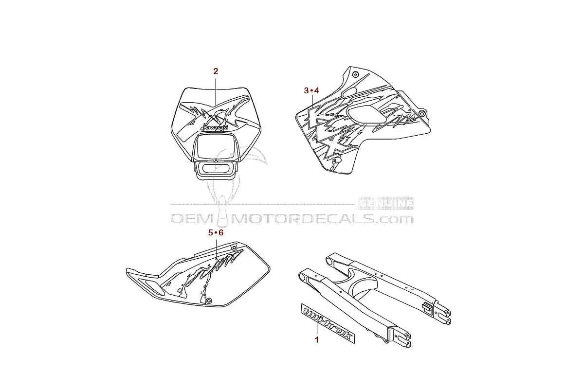 Pegatinas para Kawasaki KLX250 1994 - Verde • Kawasaki Pegatinas OEM