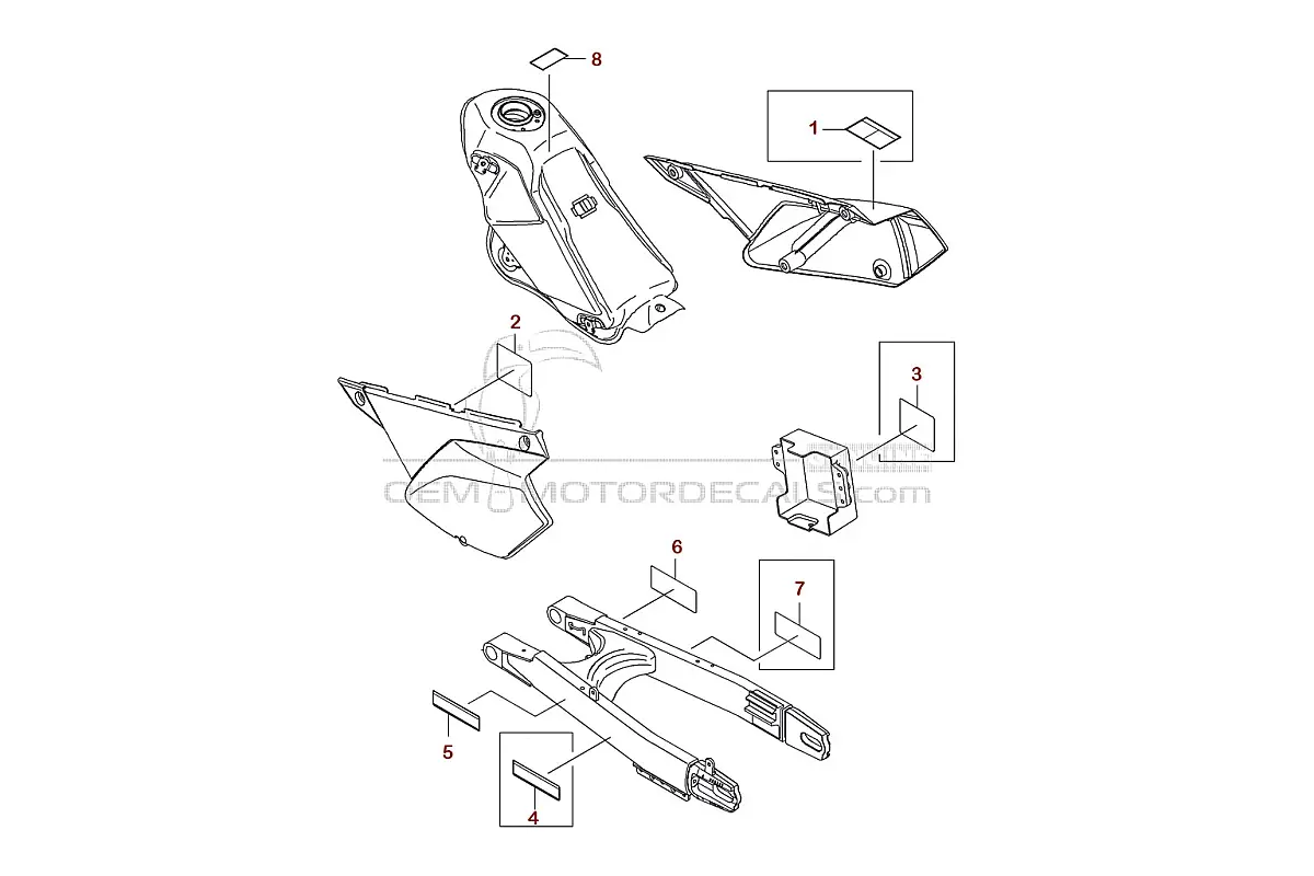 Decals for Kawasaki KLX250 - Caution labels • Kawasaki OEM Decals