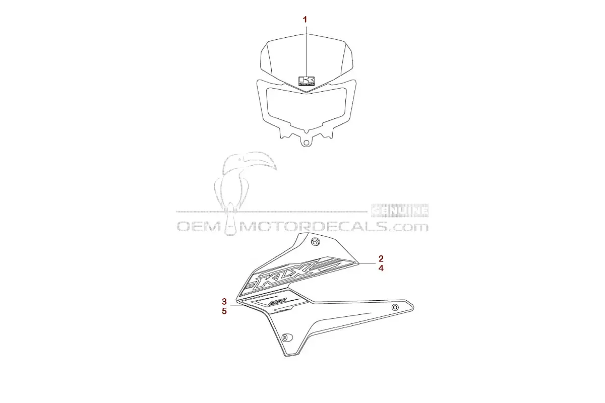 Naklejki do Kawasaki KLX250 2017 - Zielony • Kawasaki Naklejki OEM