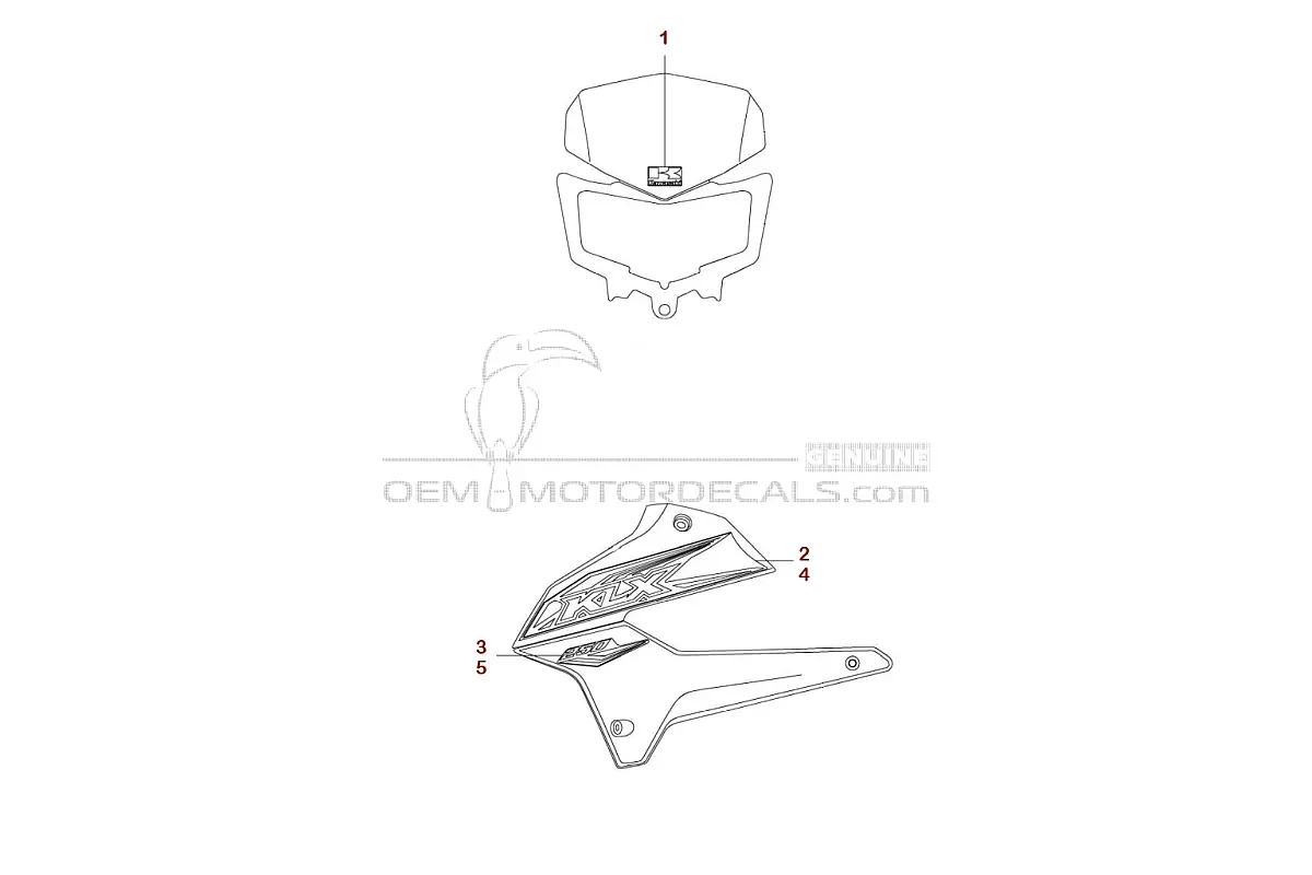 Pegatinas para Kawasaki KLX250 2018 - Verde • Kawasaki Pegatinas OEM