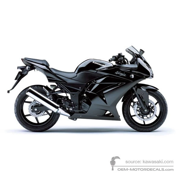 Stickers voor Kawasaki NINJA 250R 2008 - Ebony • Kawasaki OEM Stickers