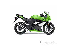 Stickers voor Kawasaki NINJA 250R 2009 - Groen Zwart • Kawasaki OEM Stickers