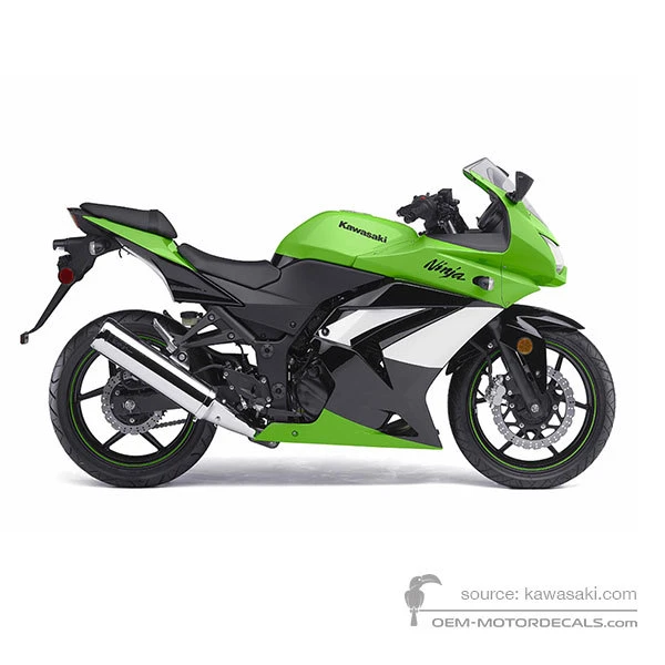 Pegatinas para Kawasaki NINJA 250R 2009 - Verde Negro • Kawasaki Pegatinas OEM