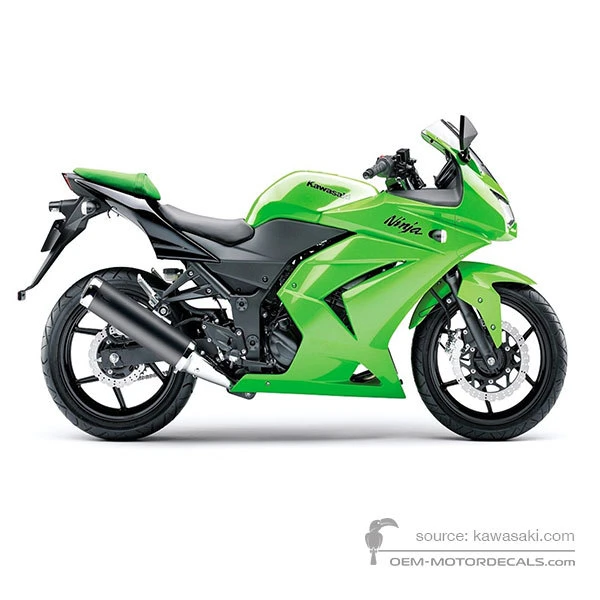 Adesivi per Kawasaki NINJA 250R 2010 - Verde • Kawasaki Adesivi OEM
