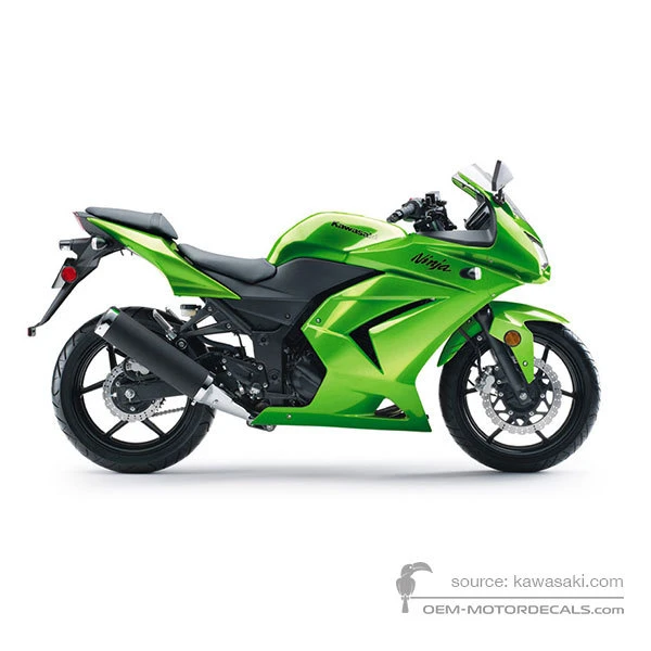Aufkleber für Kawasaki NINJA 250R 2012 - Grün • Kawasaki OEM-Aufkleber
