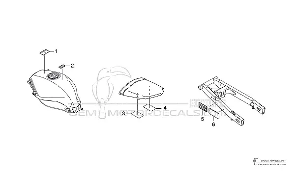 Kawasaki NINJA 250R - Etiquetas de precaución