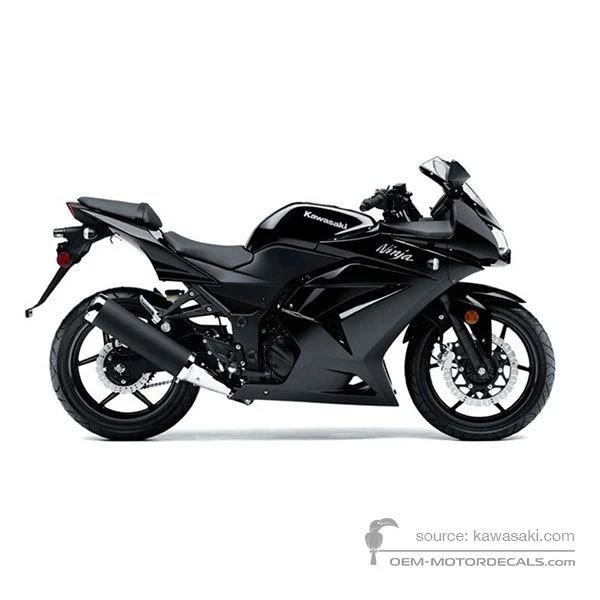 Autocollants pour Kawasaki NINJA 250R 2012 - Noir • Kawasaki Autocollants OEM