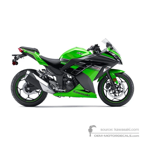 Autocollants pour Kawasaki NINJA 300 2013 - Vert Noir • Kawasaki Autocollants OEM