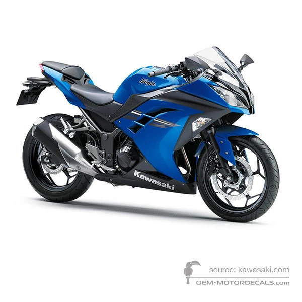 Stickers voor Kawasaki NINJA 300 2017 - Blauw • Kawasaki OEM Stickers