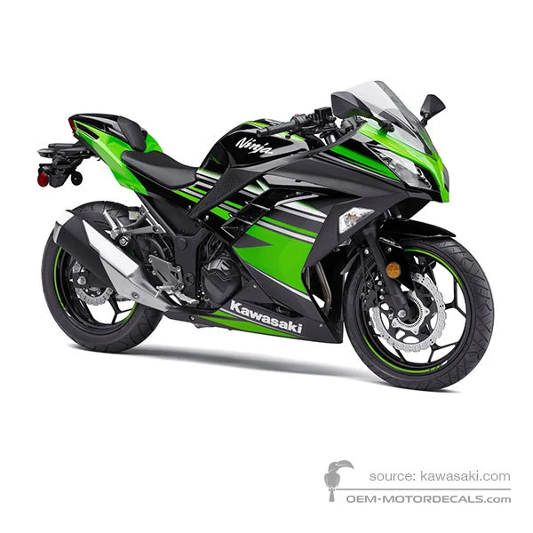 Pegatinas para Kawasaki NINJA 300 2017 - Verde Negro • Kawasaki Pegatinas OEM