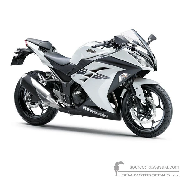 Stickers voor Kawasaki NINJA 300 2017 - Wit • Kawasaki OEM Stickers