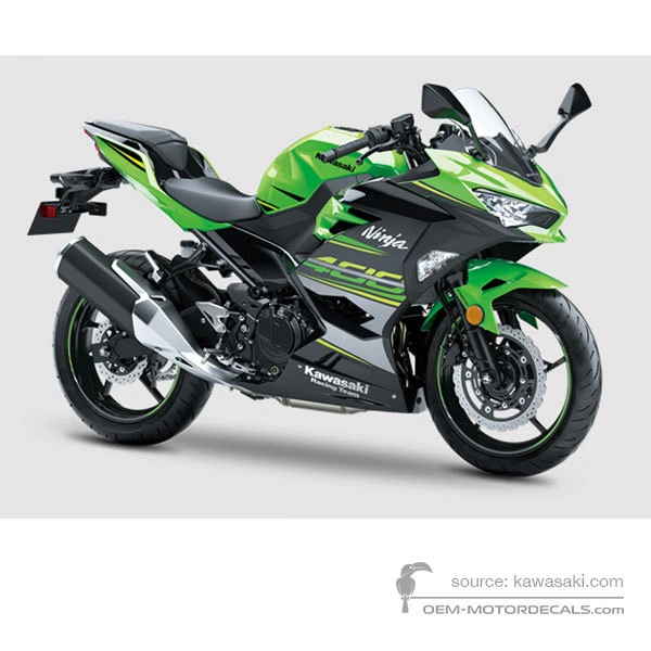 Stickers voor Kawasaki NINJA 400 2018 - Groen Zwart • Kawasaki OEM Stickers