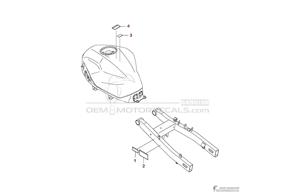 Autocollants pour Kawasaki NINJA 400 - Étiquettes de mise en garde • Kawasaki Autocollants OEM