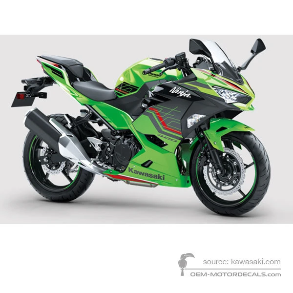 Decals for Kawasaki NINJA 400 2023 - Green Black • Kawasaki OEM Decals