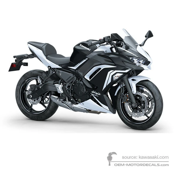 Stickers voor Kawasaki NINJA 650 2020 - Zwart Wit • Kawasaki OEM Stickers