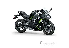Adesivi per Kawasaki NINJA 650 2021 - Nero Bianco • Kawasaki Adesivi OEM
