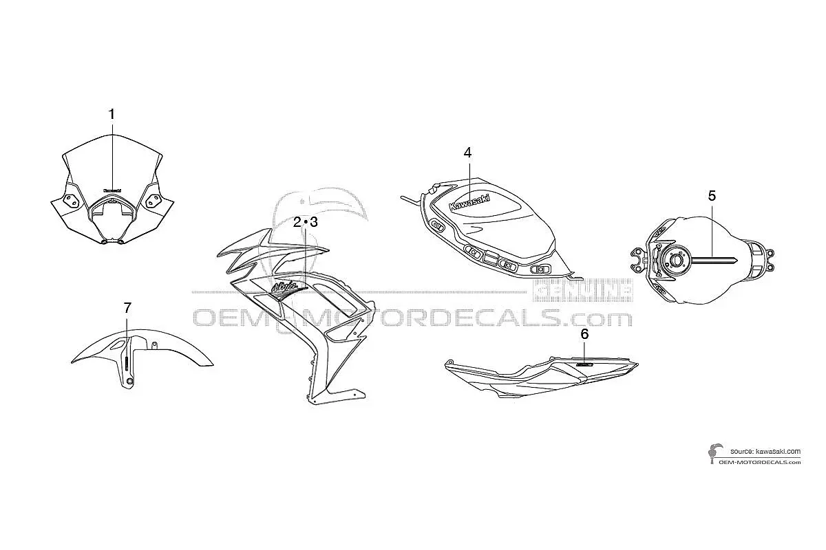 Pegatinas para Kawasaki NINJA 650 2021 - Negro • Kawasaki Pegatinas OEM