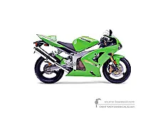 Pegatinas para Kawasaki NINJA ZX6RR 2003 - Verde • Kawasaki Pegatinas OEM