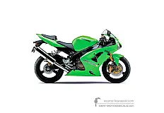 Aufkleber für Kawasaki NINJA ZX6RR 2004 - Grün • Kawasaki OEM-Aufkleber