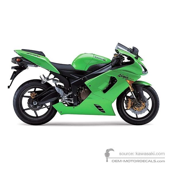 Stickers voor Kawasaki NINJA ZX6RR 2005 - Groen • Kawasaki OEM Stickers