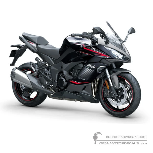 Adesivi per Kawasaki NINJA 1000SX 2022 - Nero Rosso • Kawasaki Adesivi OEM
