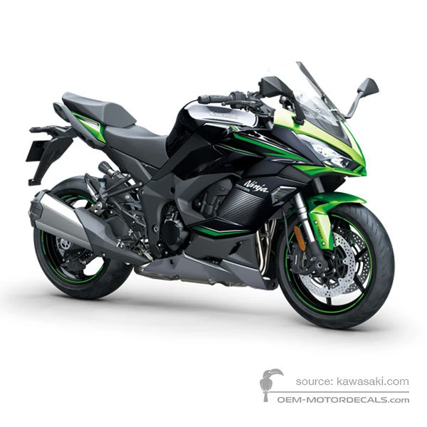 Stickers voor Kawasaki NINJA 1000SX 2023 - Zwart Groen • Kawasaki OEM Stickers