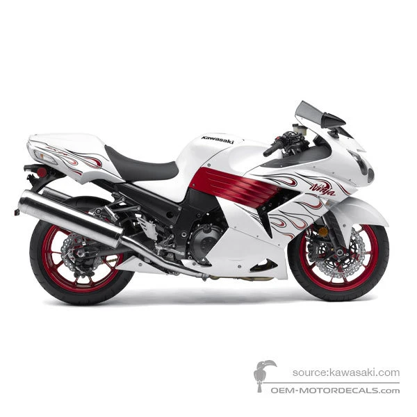 Pegatinas para Kawasaki NINJA ZX14 Special Edition 2007 - Blanco • Kawasaki Pegatinas OEM