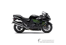 Pegatinas para Kawasaki NINJA ZX14 2009 - Negro • Kawasaki Pegatinas OEM