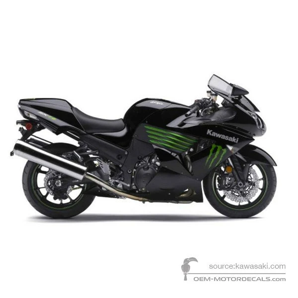 Adesivi per Kawasaki NINJA ZX14 2009 - Nero • Kawasaki Adesivi OEM