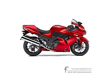 Autocollants pour Kawasaki NINJA ZX14 2010 - Rouge • Kawasaki Autocollants OEM