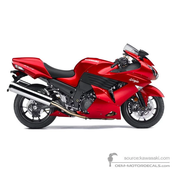 Pegatinas para Kawasaki NINJA ZX14 2010 - Rojo • Kawasaki Pegatinas OEM
