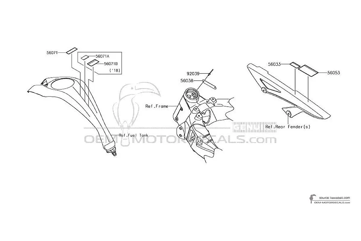 Aufkleber für Kawasaki Z1000R - Vorsichtsetiketten • Kawasaki OEM-Aufkleber