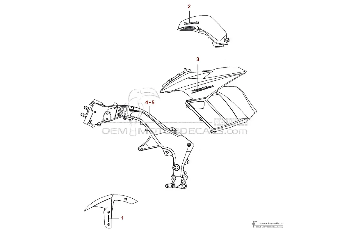 Naklejki do Kawasaki Z1000SX 2011 - Zielony • Kawasaki Naklejki OEM