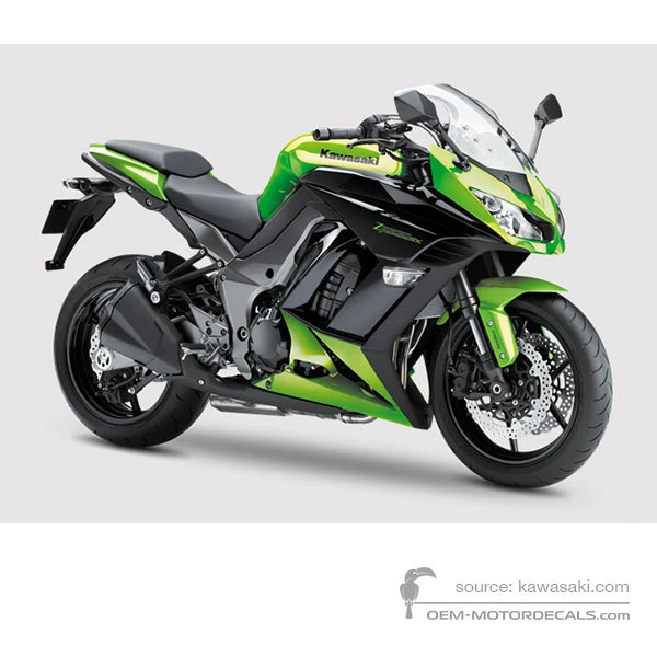 Stickers voor Kawasaki Z1000SX 2012 - Groen • Kawasaki OEM Stickers