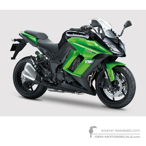 Autocollants pour Kawasaki Z1000SX 2015 - Vert • Kawasaki Autocollants OEM