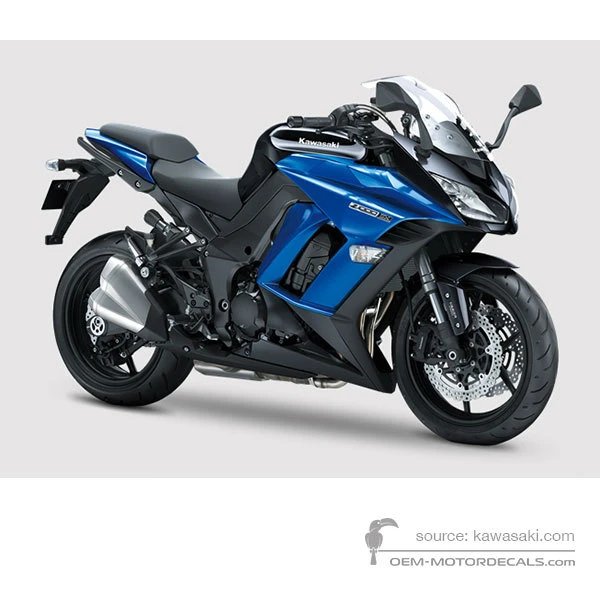 Stickers voor Kawasaki Z1000SX 2016 - Blauw • Kawasaki OEM Stickers