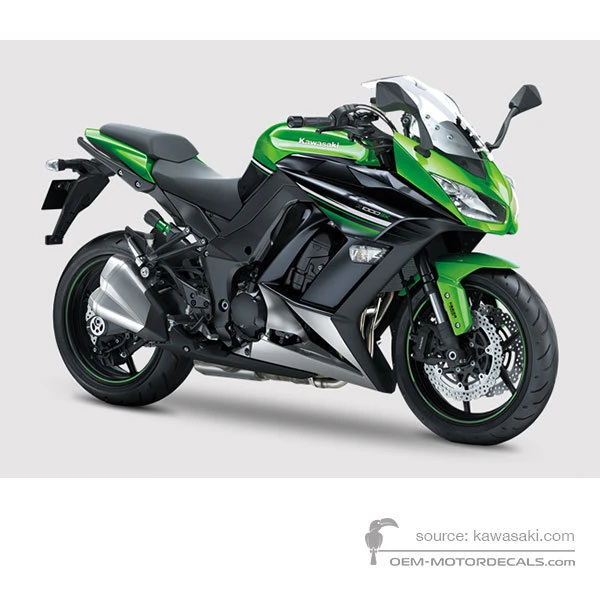 Stickers voor Kawasaki Z1000SX 2016 - Groen • Kawasaki OEM Stickers