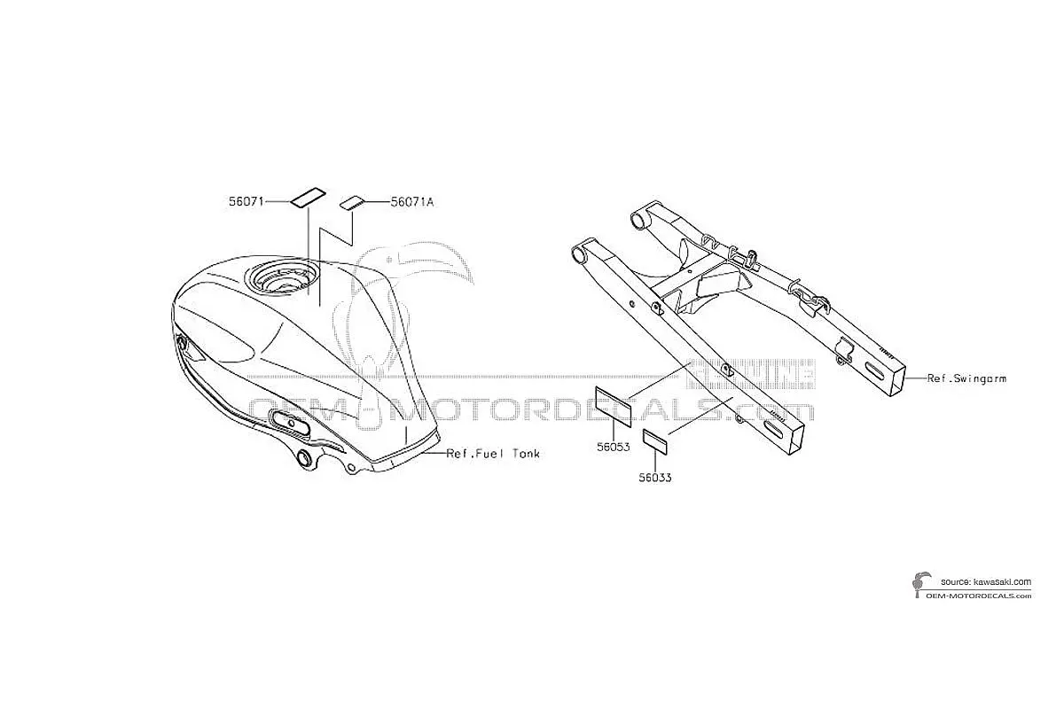 Autocollants pour Kawasaki Z125 - Étiquettes de mise en garde • Kawasaki Autocollants OEM