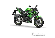 Autocollants pour Kawasaki Z125 2019 - Vert Noir • Kawasaki Autocollants OEM