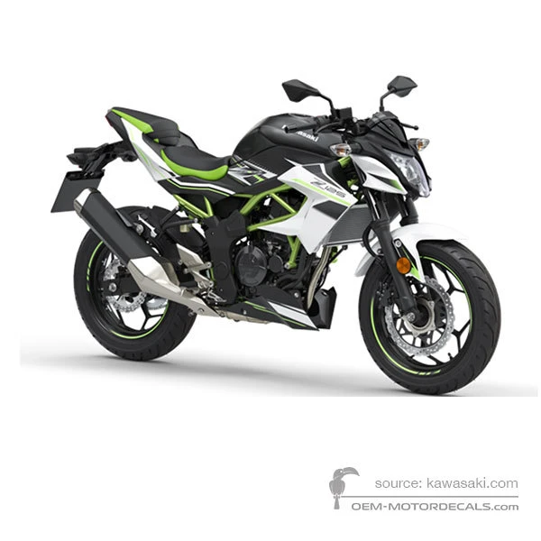 Aufkleber für Kawasaki Z125 2020 - Schwarz Weiß • Kawasaki OEM-Aufkleber