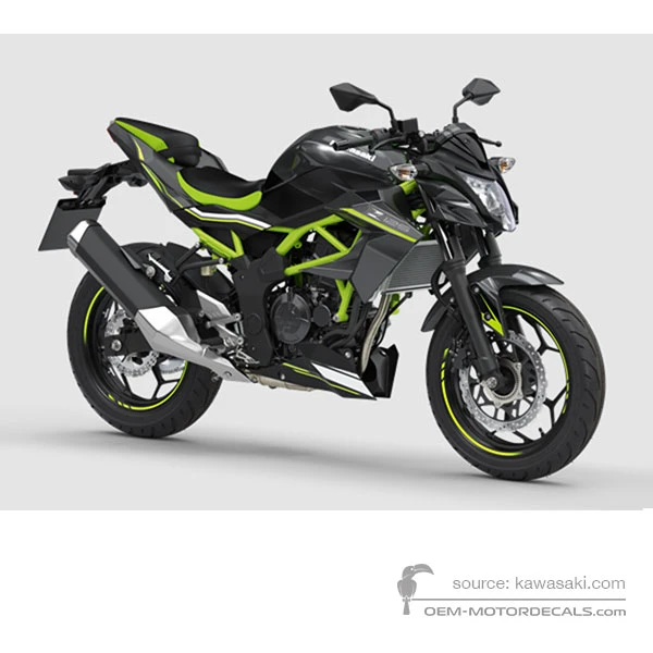 3/11　でびるページ OEM Decals Kawasaki Z125 2021 - Black • Original Stickers
