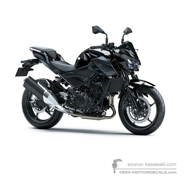 とうふ　RULE 28  Black Callipraphy OEM Decals Kawasaki Z400 2021 - Black • Original Stickers