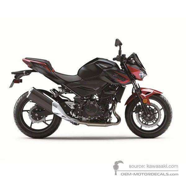 Naklejki do Kawasaki Z400 2021 - Czerwony • Kawasaki Naklejki OEM