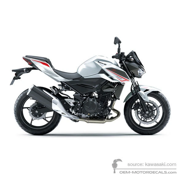 しろ OEM Decals Kawasaki Z400 2023 - White • Original Stickers