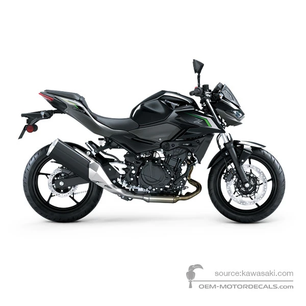 Adesivi per Kawasaki Z500 2025 - Nero • Kawasaki Adesivi OEM