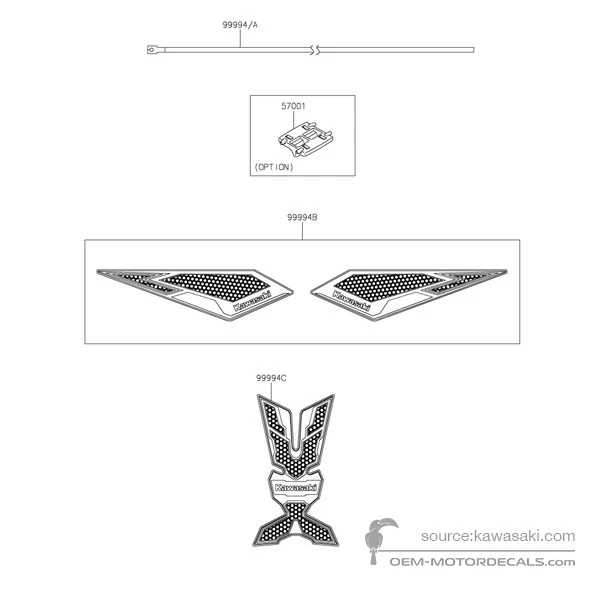Stickers voor Kawasaki Z500/SE - Optionele Stickers • Kawasaki OEM Stickers